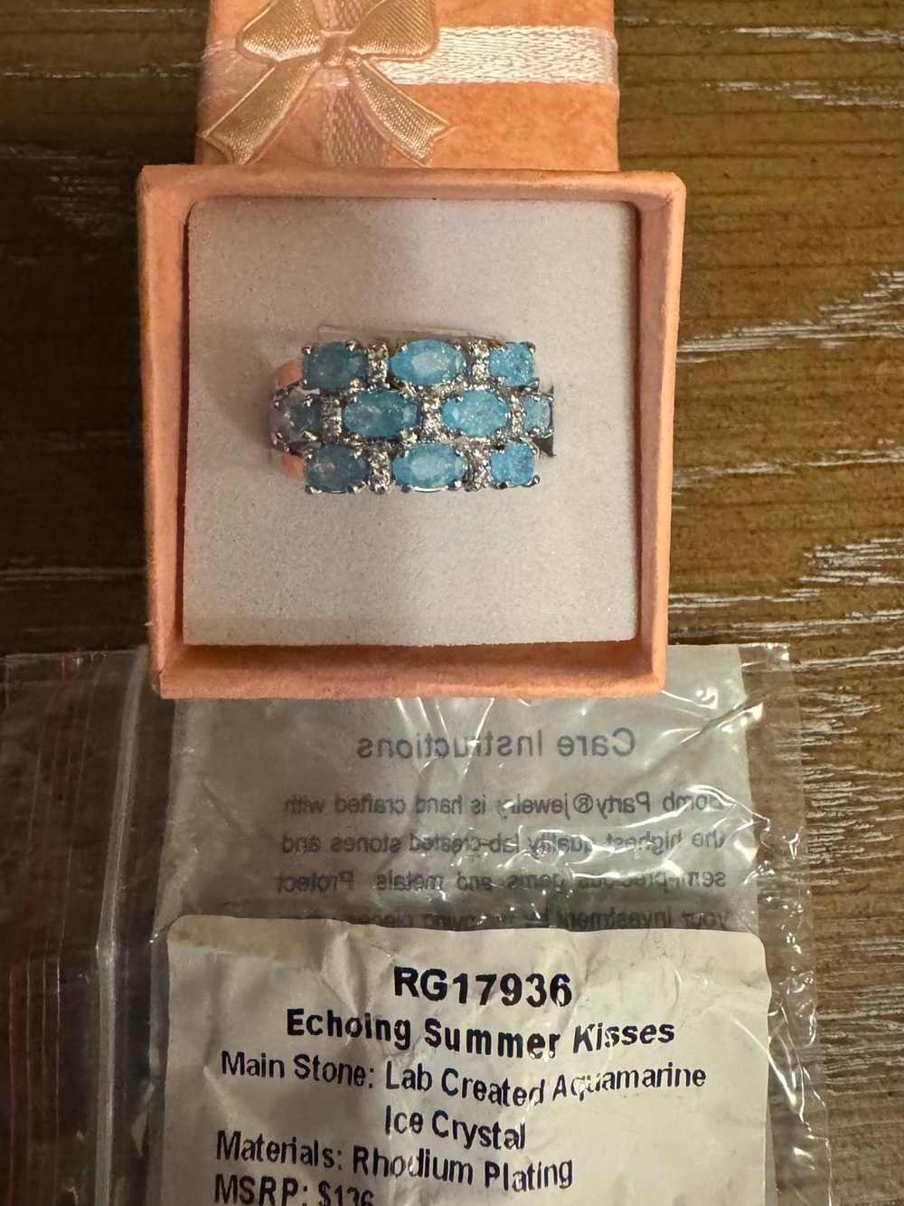 Bomb Party Size 7 Aquamarine Ring - Blue Multi-Stone